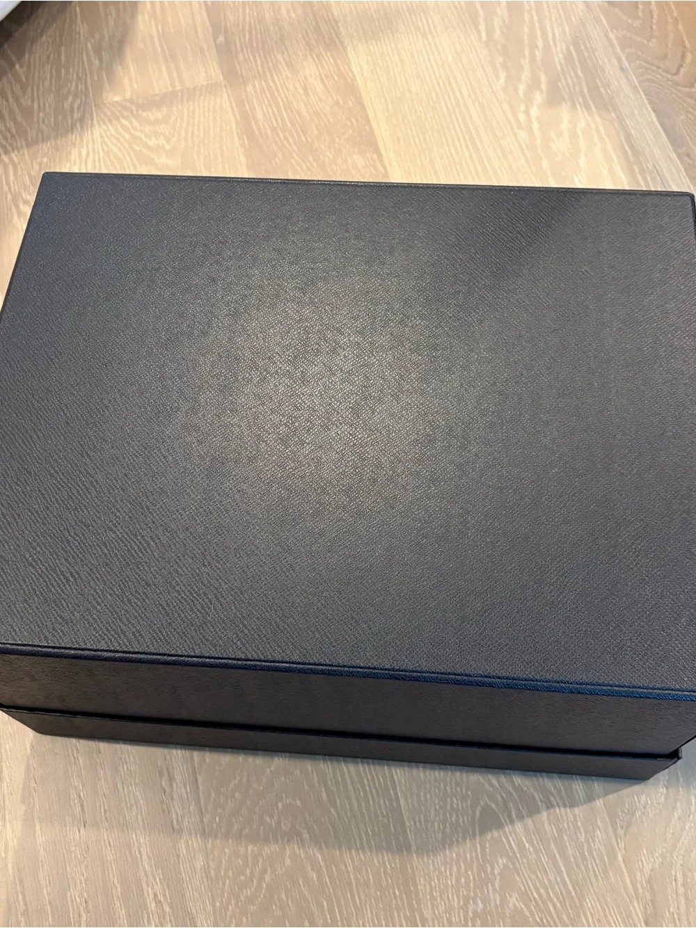 Prada Large Navy blue Saffiano textured gift box and tissue